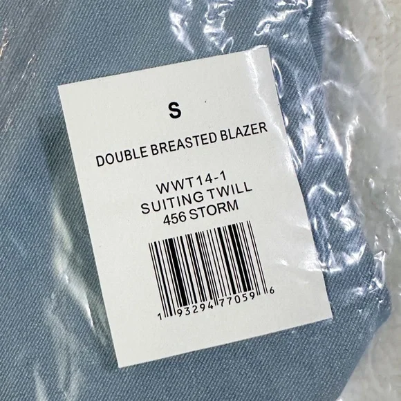 NWT- WeWoreWhat x Revolve Double Breasted Blazer Suiting Twill Storm - Picture 11 of 13